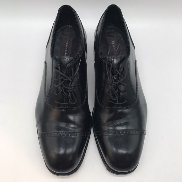 Florsheim Lexington 17067-01 Black Leather Oxford Men\'s 9.5D Cap Toe 5-Eye Shoes main image 6